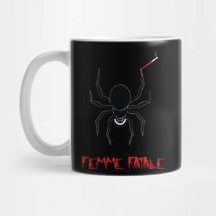 Femme fatale black widow spider Mug